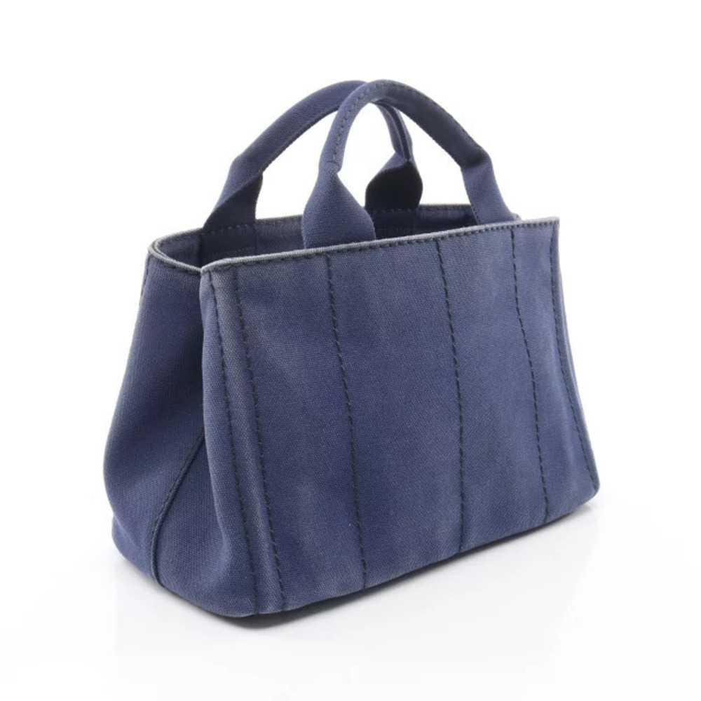 Prada Canvas Canapa Tote Blue 2way Bag Blue
